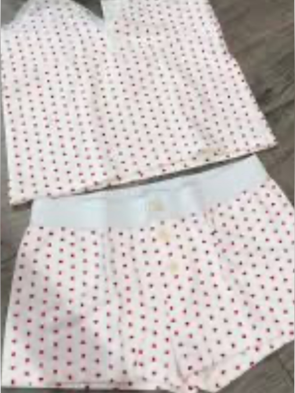 Brandy Melville/John Galt Women’s Cream & Red Heart Lace-Trim Pajama Set NWOT